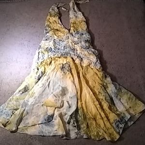 Blue and yellow floral dress